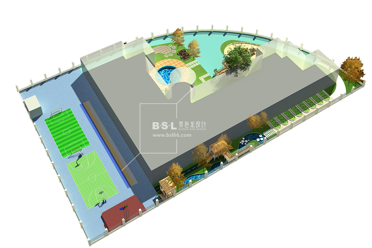 佛山順德伊貝迪幼兒園鳥瞰圖設(shè)計(jì)